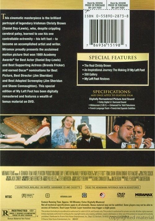 My Left Foot DVD movie collectible [Barcode 5037115285430] - Main Image 2