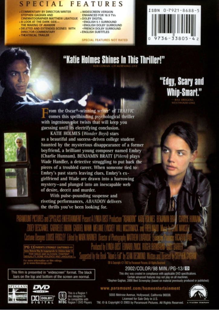 Abandon DVD movie collectible [Barcode 097363380542] - Main Image 2