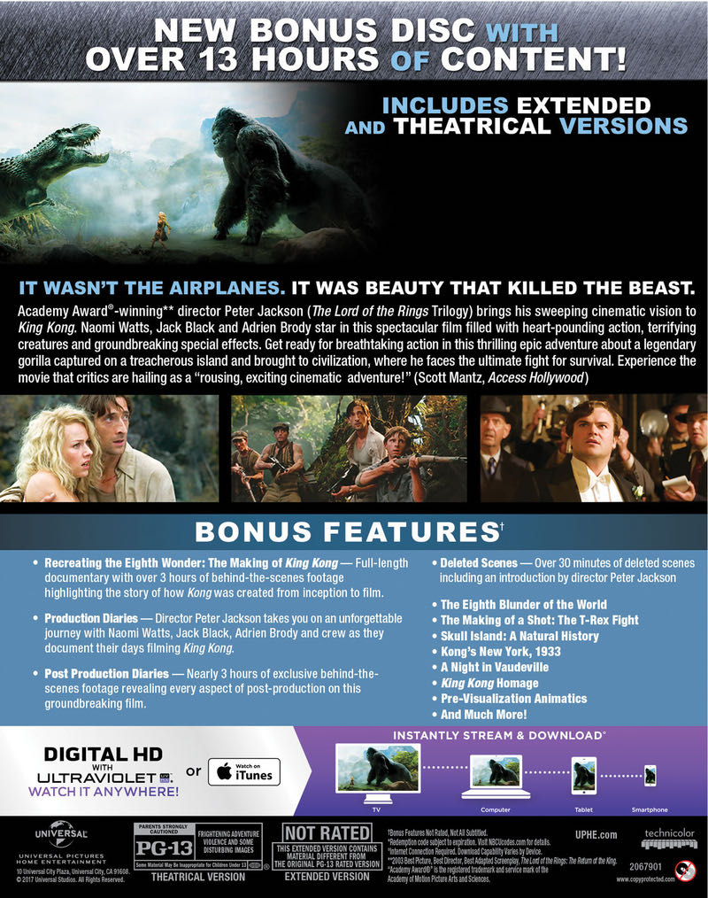 King Kong 4K Ultra HD movie collectible [Barcode 025192142444] - Main Image 2