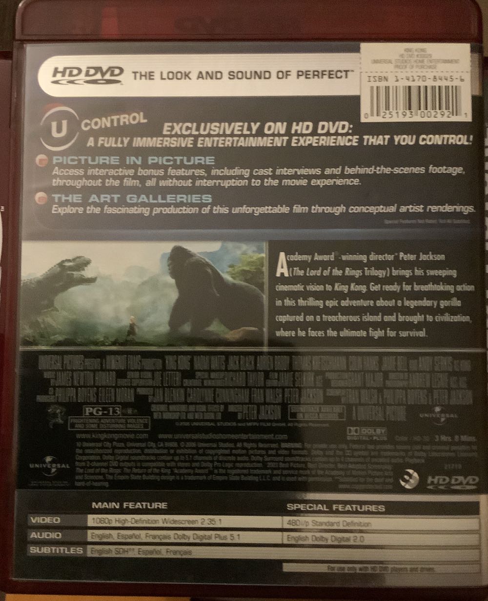 King Kong (2005) HD DVD movie collectible [Barcode 025193002921] - Main Image 2