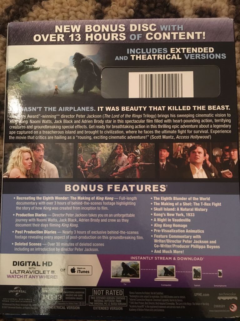 King Kong Blu-ray movie collectible [Barcode 191329002926] - Main Image 2