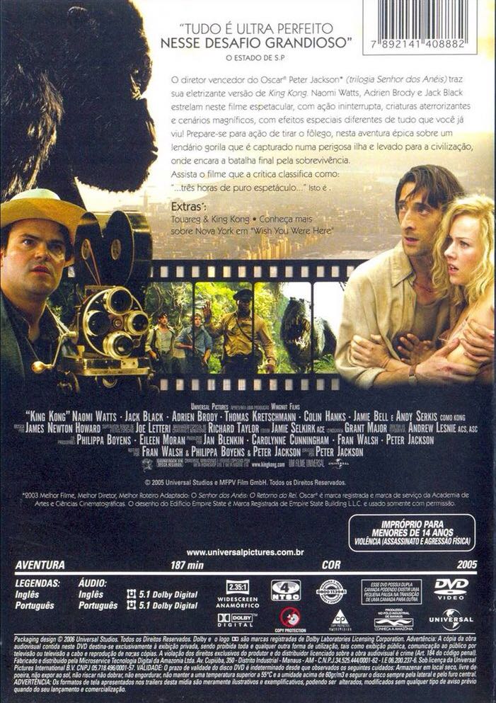 King Kong 🇵🇹 DVD movie collectible [Barcode 5050582425017] - Main Image 2