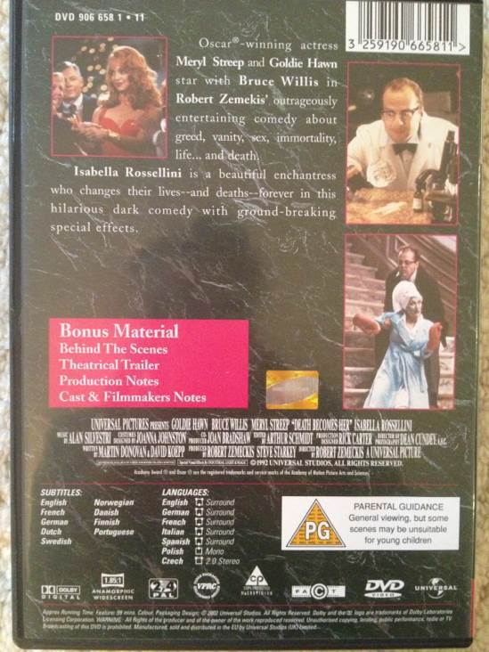 Death Becomes Her Fandango at Home movie collectible [Barcode 3259190665811] - Main Image 2