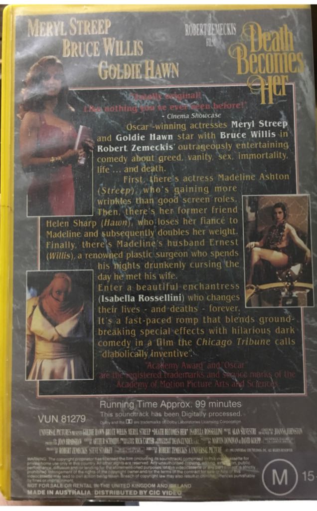 Death Becomes Her VHS movie collectible - Main Image 2