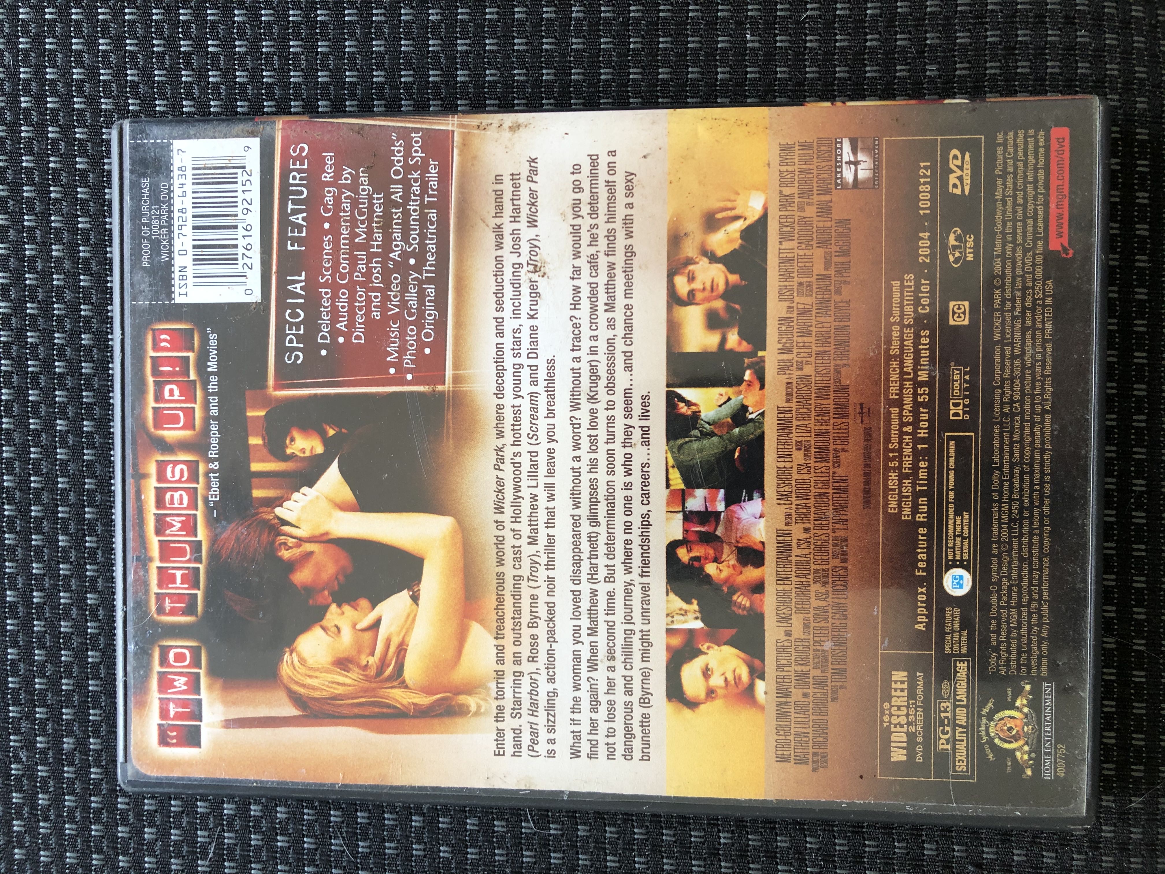 Wicker Park DVD movie collectible [Barcode 027616921529] - Main Image 3