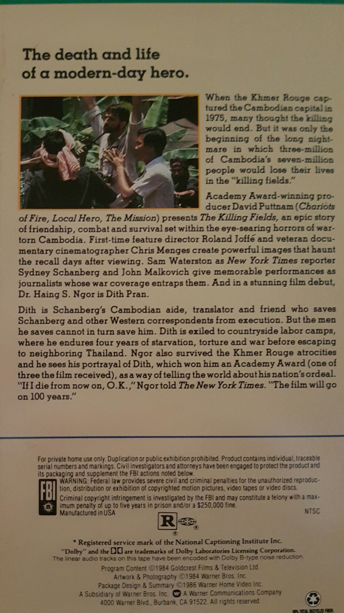 Killing Fields, The VHS movie collectible [Barcode 8714025506882] - Main Image 2