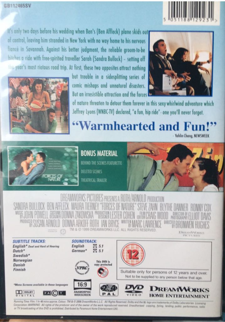 Forces of Nature DVD movie collectible [Barcode 5051188129231] - Main Image 2