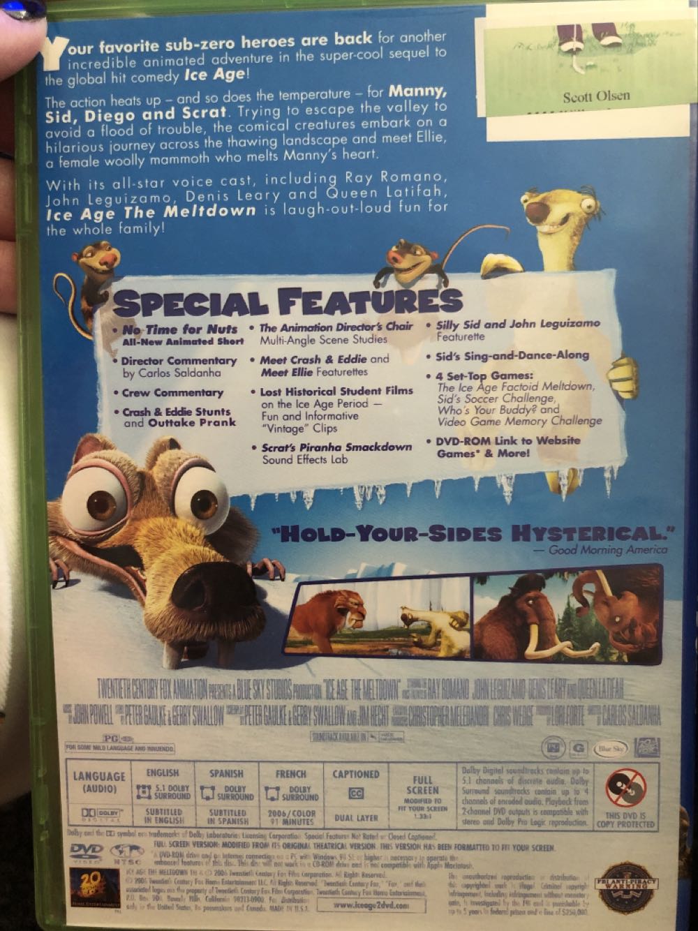 Ice Age The Meltdown DVD movie collectible [Barcode 02454348659] - Main Image 2