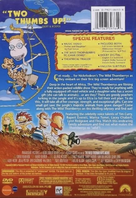 The Wild Thornberrys Movie DVD movie collectible [Barcode 097363397625] - Main Image 2