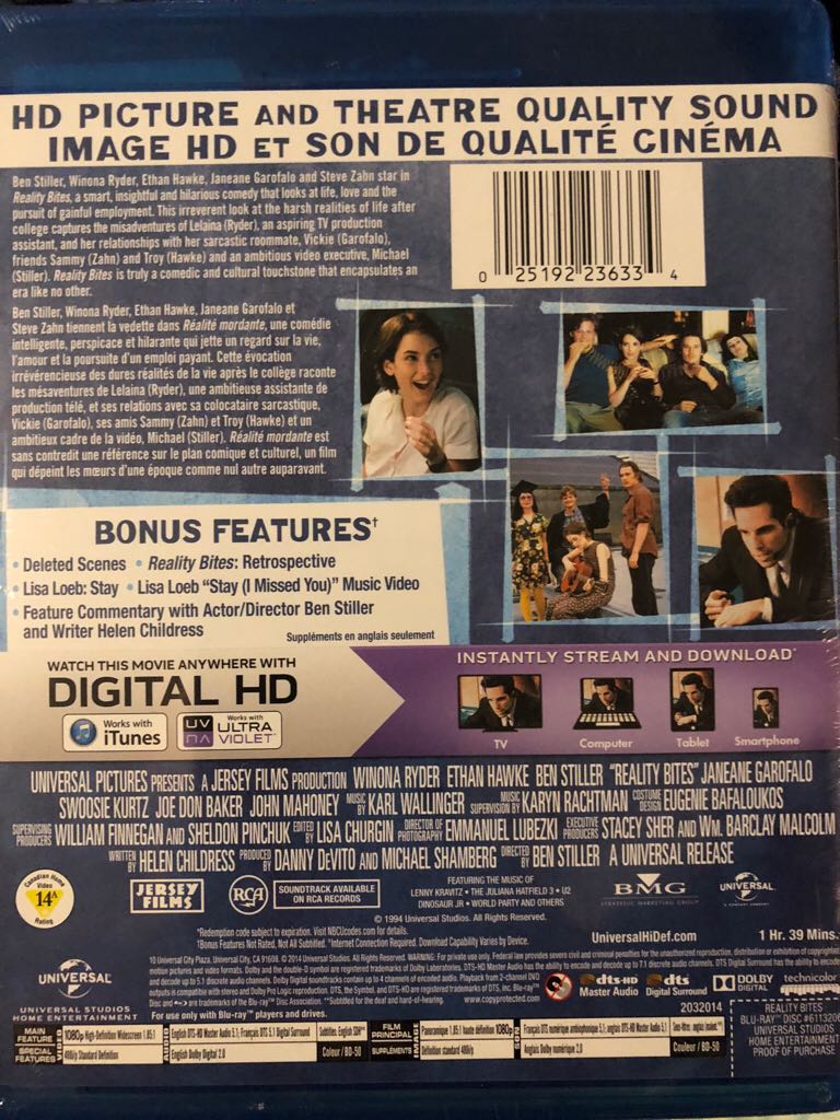 Reality Bites Blu-ray movie collectible [Barcode 025192236334] - Main Image 2