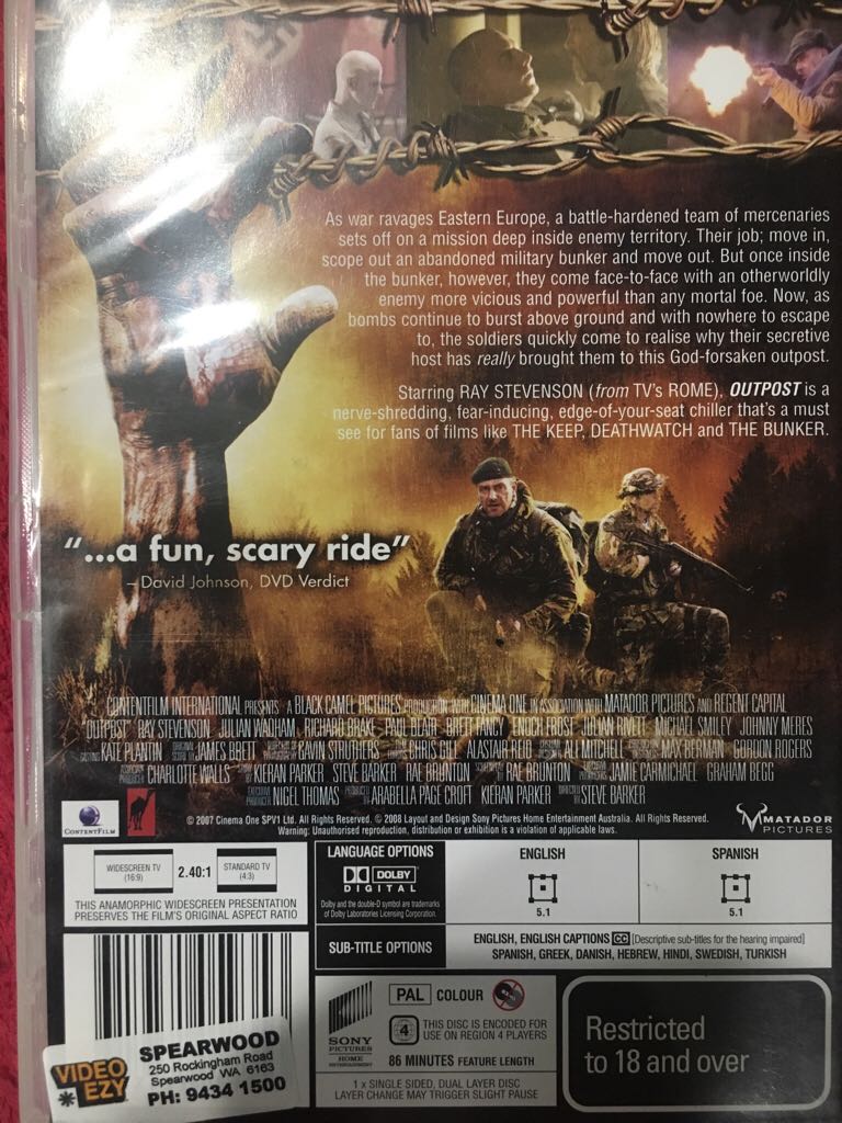 Outpost DVD movie collectible [Barcode 9317731059353] - Main Image 2