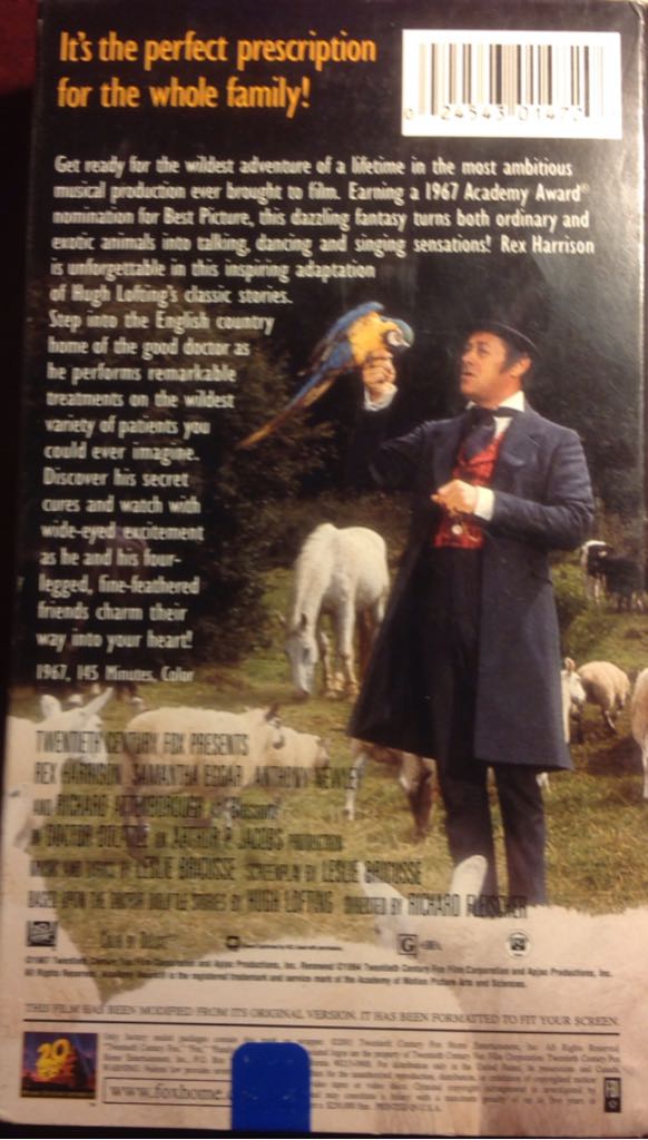 Doctor Dolittle VHS movie collectible [Barcode 024543014720] - Main Image 2