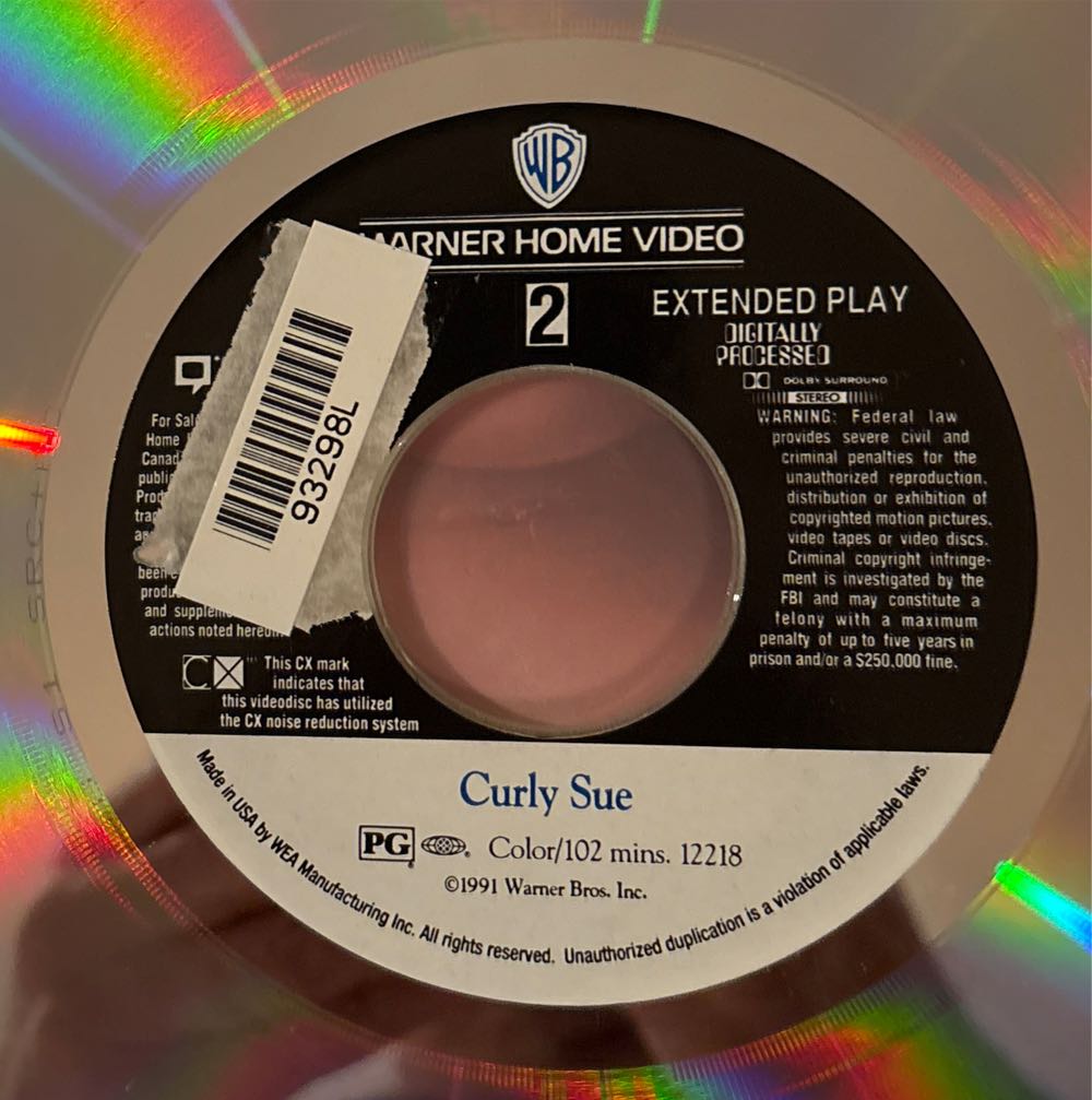 Curly Sue Laser Disc movie collectible [Barcode 085391221869] - Main Image 4