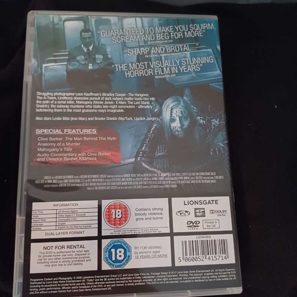 The Midnight Meat Train DVD movie collectible [Barcode 5060052415714] - Main Image 2