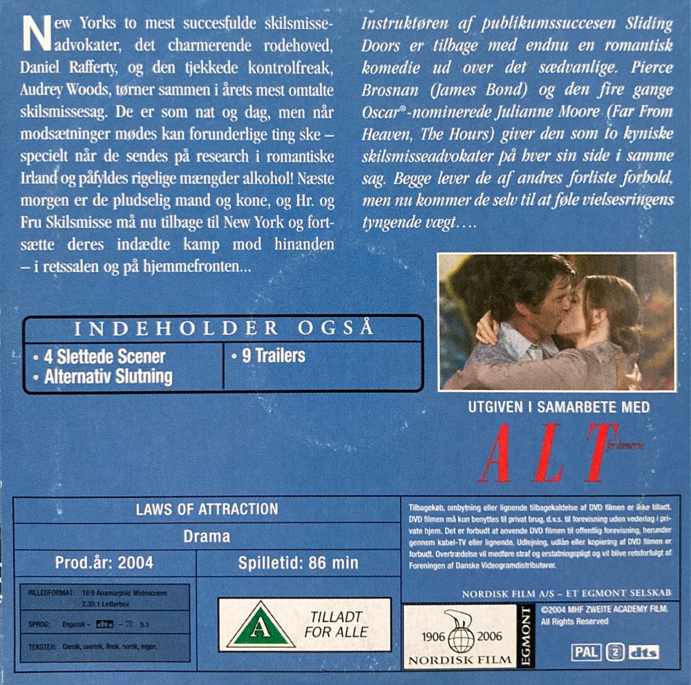 Laws of Attraction DVD movie collectible [Barcode 8013375559792] - Main Image 2