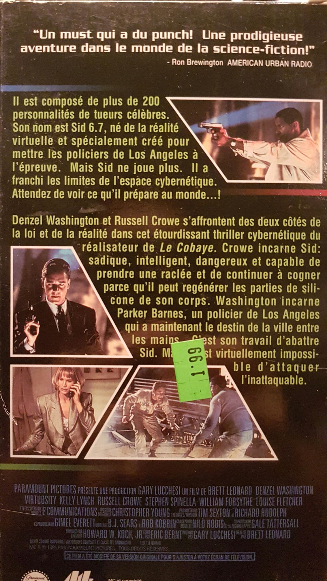 Virtuosity DVD movie collectible [Barcode 097363314431] - Main Image 2