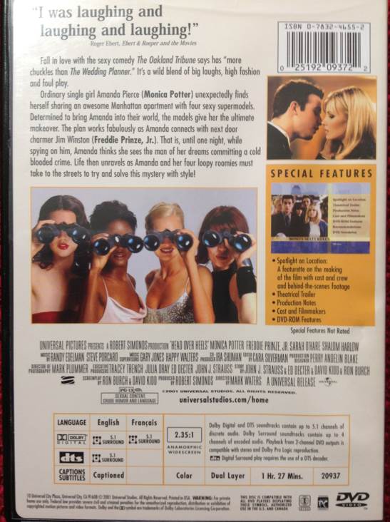 Head Over Heels DVD movie collectible [Barcode 025192093722] - Main Image 2