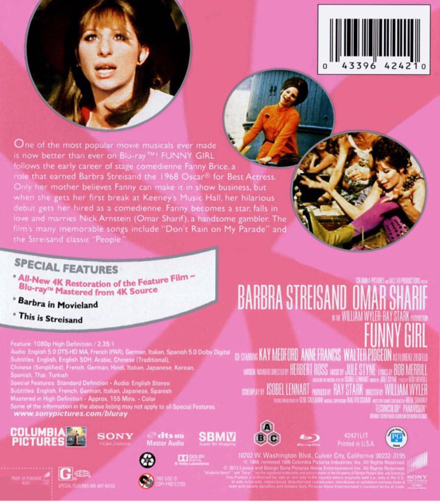 Funny Girl (Argentina) DVD-R movie collectible [Barcode 043396425774] - Main Image 2