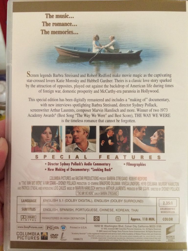 The Way We Were DVD movie collectible - Main Image 2