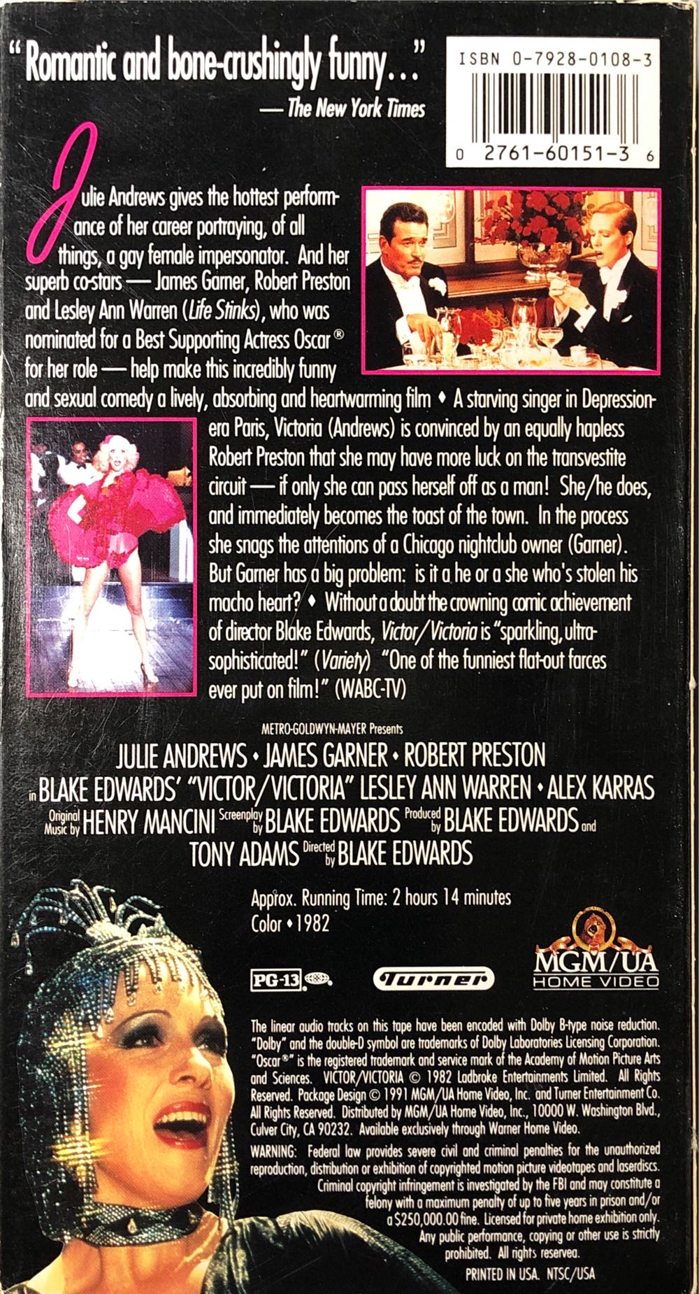 Victor/Victoria VHS movie collectible [Barcode 027616015136] - Main Image 2