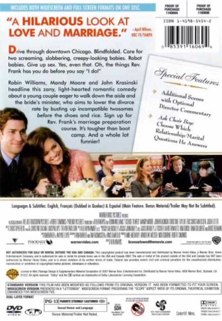Licence To Wed DVD movie collectible [Barcode 7321925012859] - Main Image 2