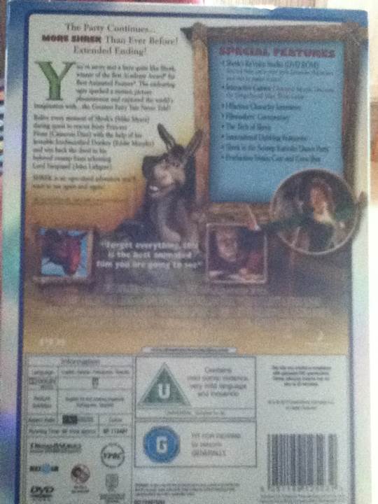 Shrek 1 DVD movie collectible [Barcode 5051189125232] - Main Image 2