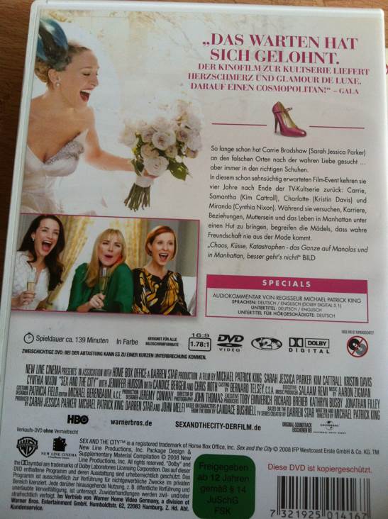 Sex and the City - Der Film DVD movie collectible [Barcode 7321925014167] - Main Image 2