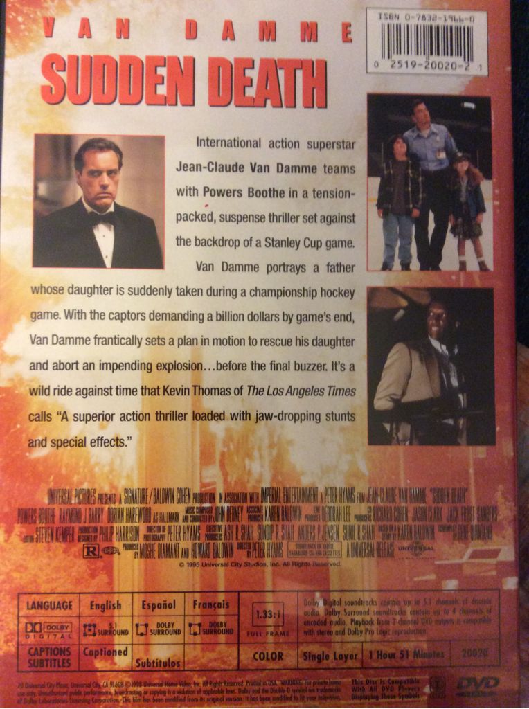 Sudden Death DVD movie collectible [Barcode 025192002021] - Main Image 2