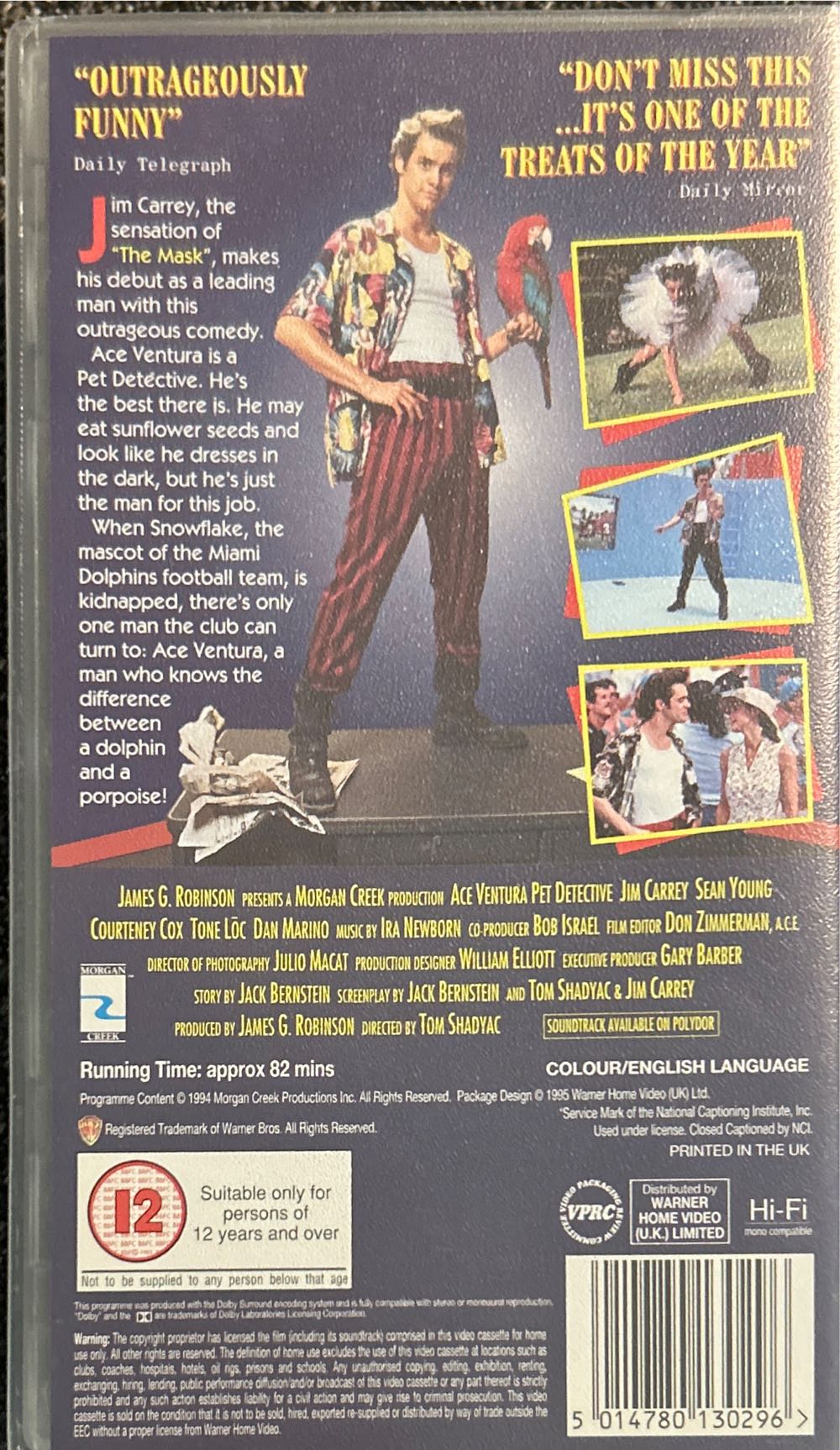 Ace Ventura: Pet Detective VHS movie collectible [Barcode 5014780130296] - Main Image 2