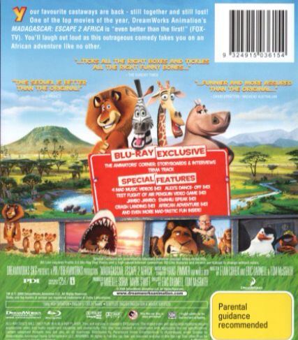Madagascar: 2 Escape 2 Africa Blu-ray movie collectible [Barcode 5051368206257] - Main Image 2