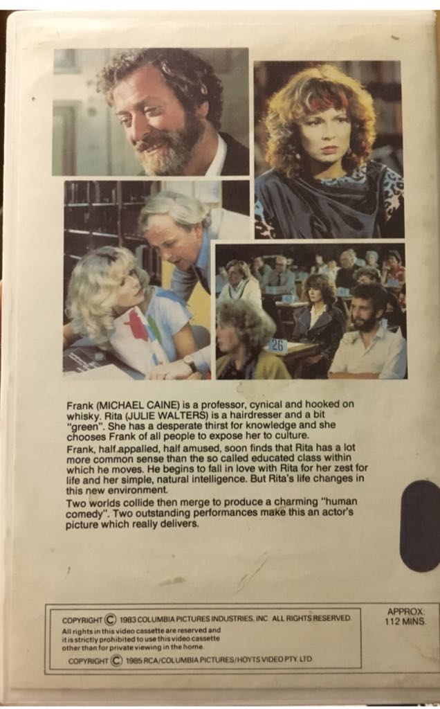 Educating Rita (VHS) VHS movie collectible [Barcode 018713042309] - Main Image 2