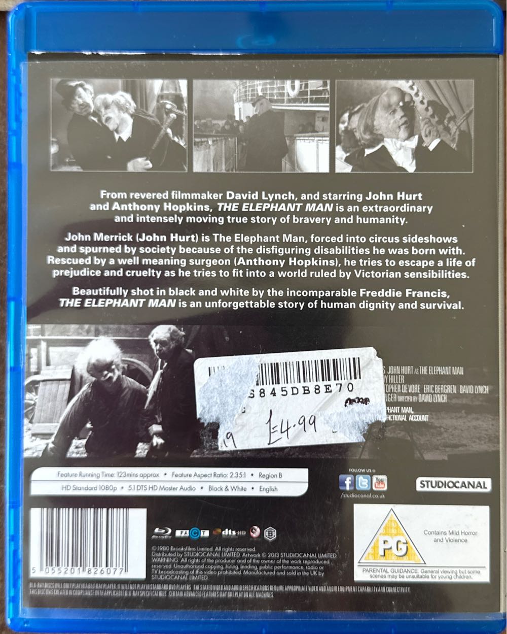 The Elephant Man Blu-ray movie collectible [Barcode 5055201826077] - Main Image 2