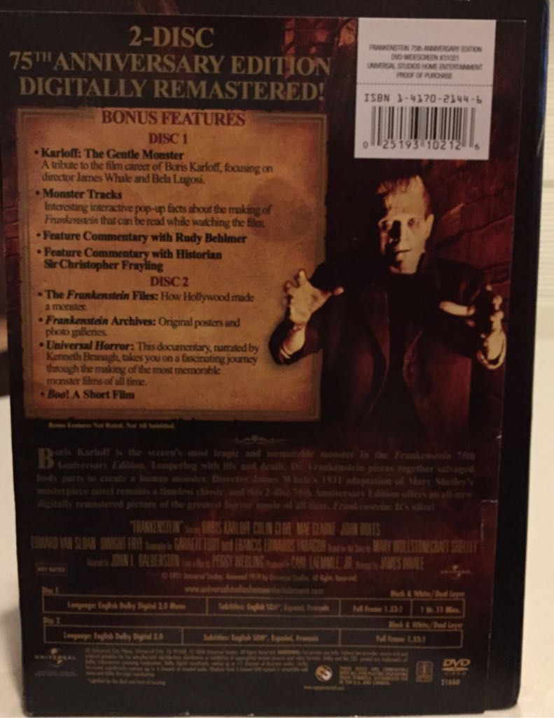 Frankenstein VHS movie collectible - Main Image 2