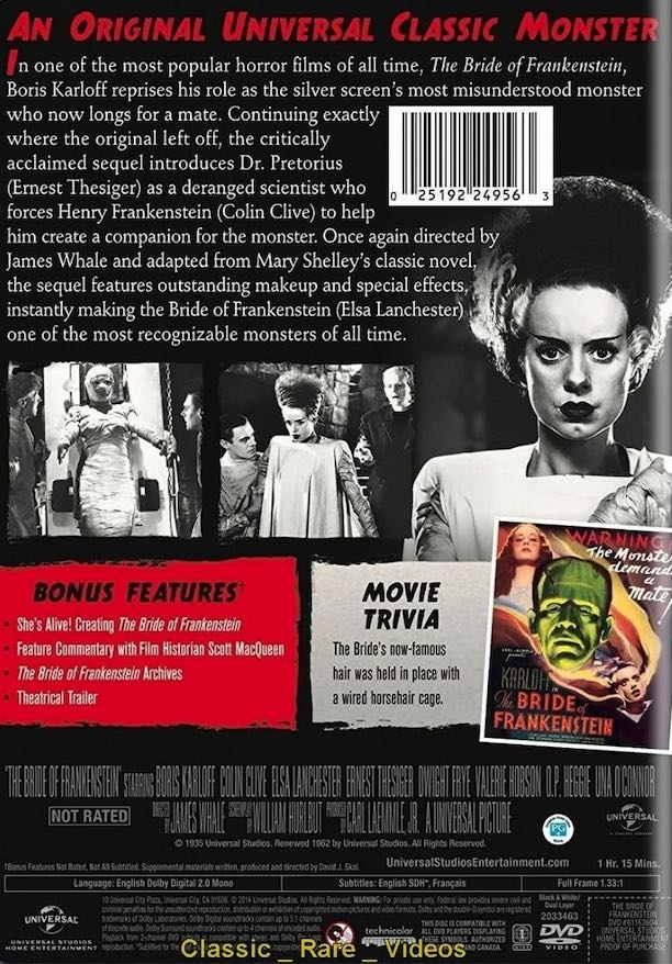 Bride Of Frankenstein, The DVD movie collectible [Barcode 3259190322691] - Main Image 2