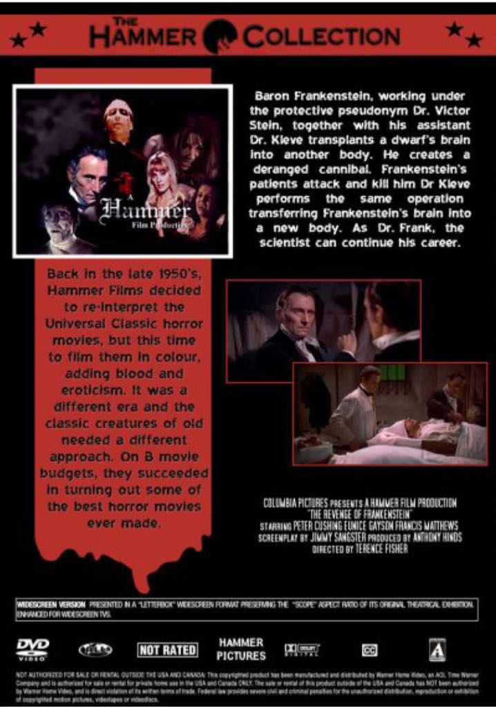 The Revenge Of Frankenstein Blu-ray movie collectible [Barcode 043396078734] - Main Image 2