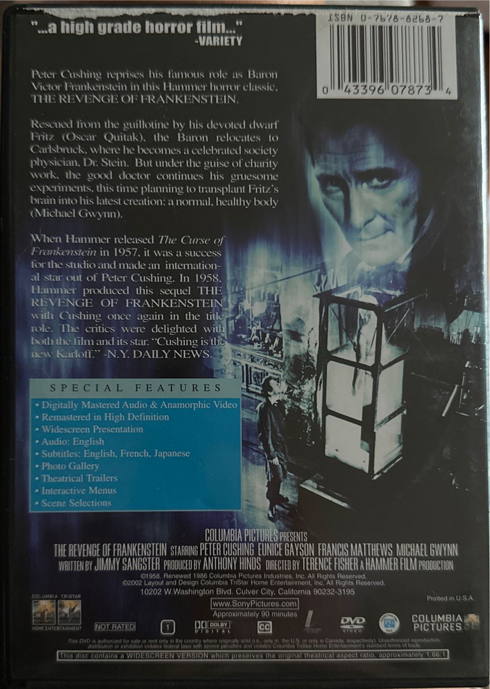 The Revenge Of Frankenstein Blu-ray movie collectible [Barcode 043396078734] - Main Image 3