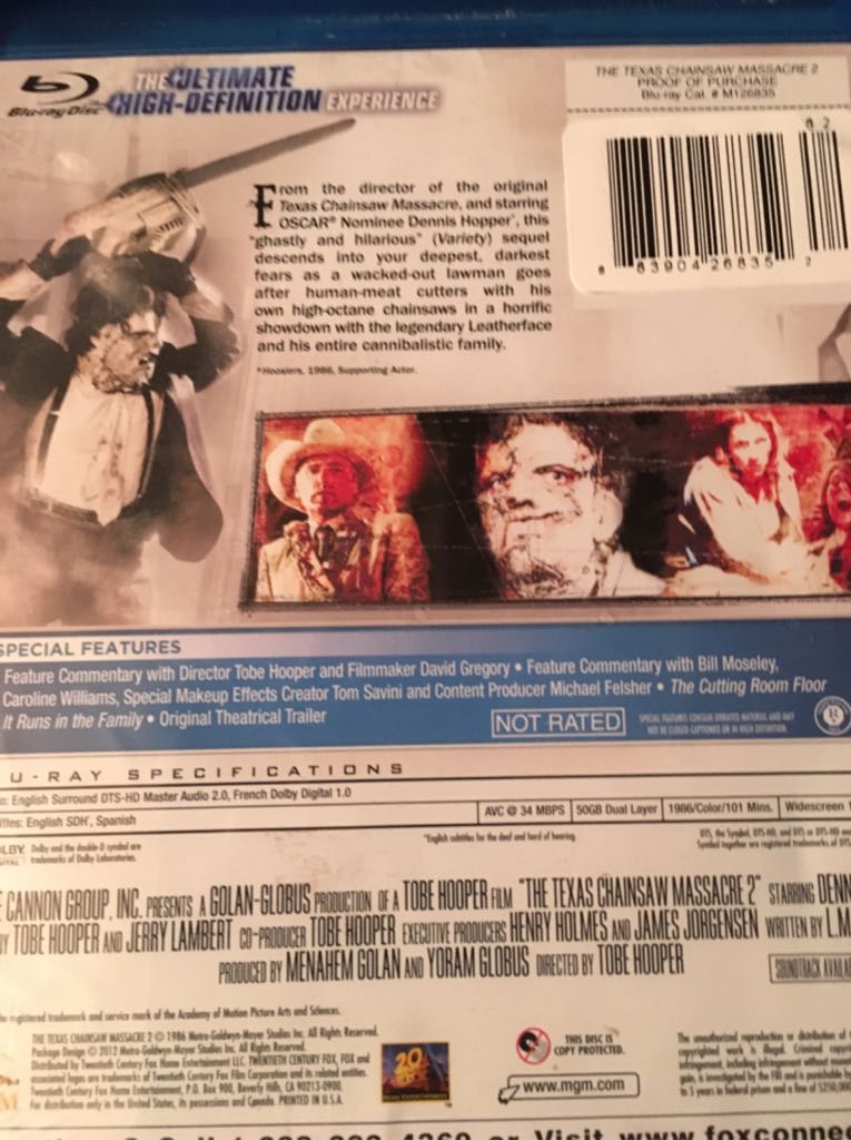 The Texas Chainsaw Massacre 2 Blu-ray movie collectible [Barcode 883904268352] - Main Image 2