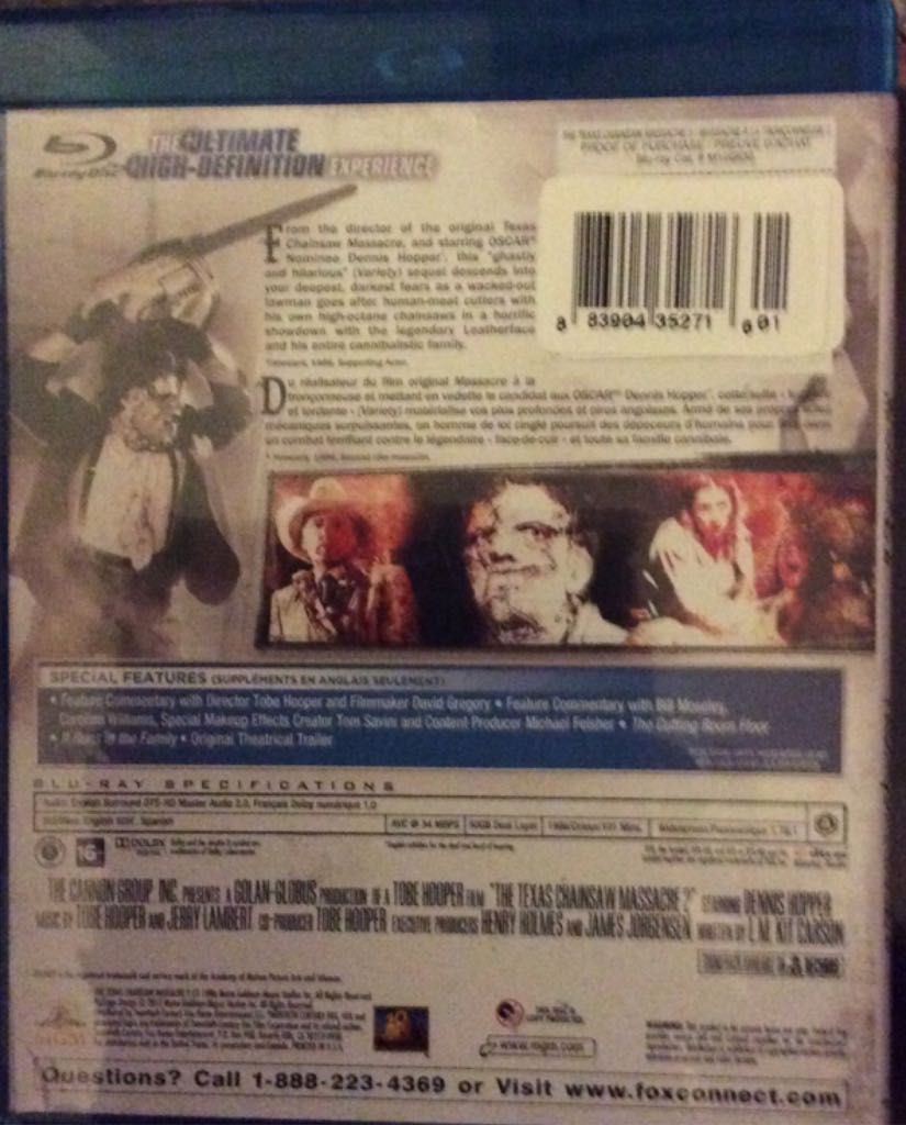 The Texas Chainsaw Massacre 2 Blu-ray movie collectible [Barcode 883904320500] - Main Image 2