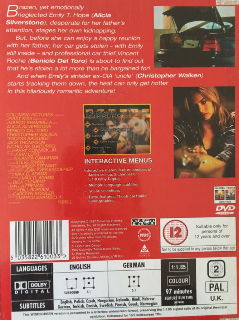 Excess Baggage DVD movie collectible [Barcode 5035822610033] - Main Image 2