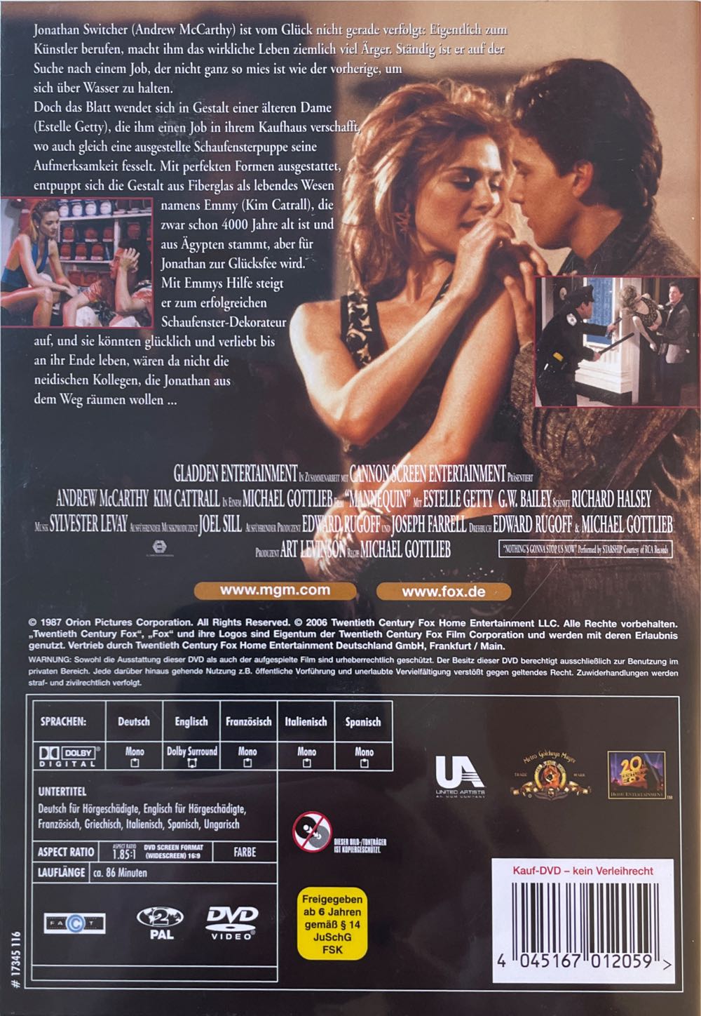 Mannequin DVD movie collectible [Barcode 4045167012059] - Main Image 2