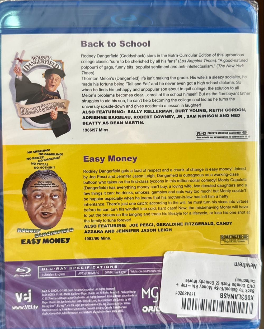 Rodney Dangerfield:  Back to School / Ea$y Money  -Double Feature- Blu-ray movie collectible [Barcode 027616072238] - Main Image 2