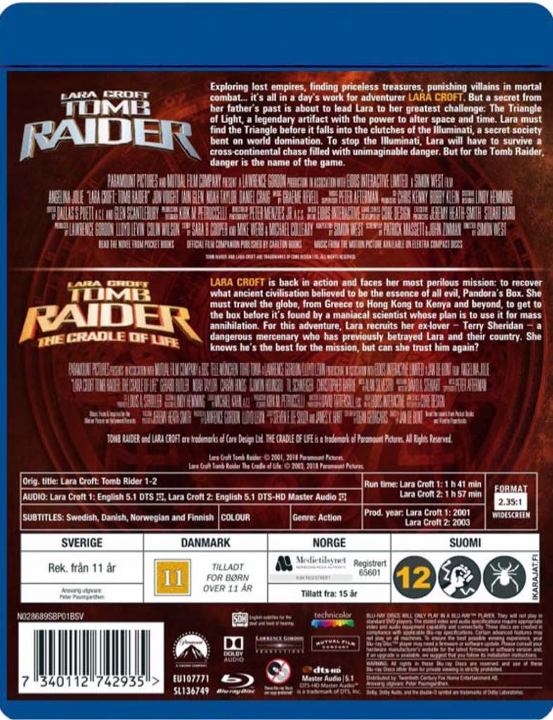 Tomb Raider Collection [Box Set] DVD movie collectible [Barcode 5014437851949] - Main Image 2