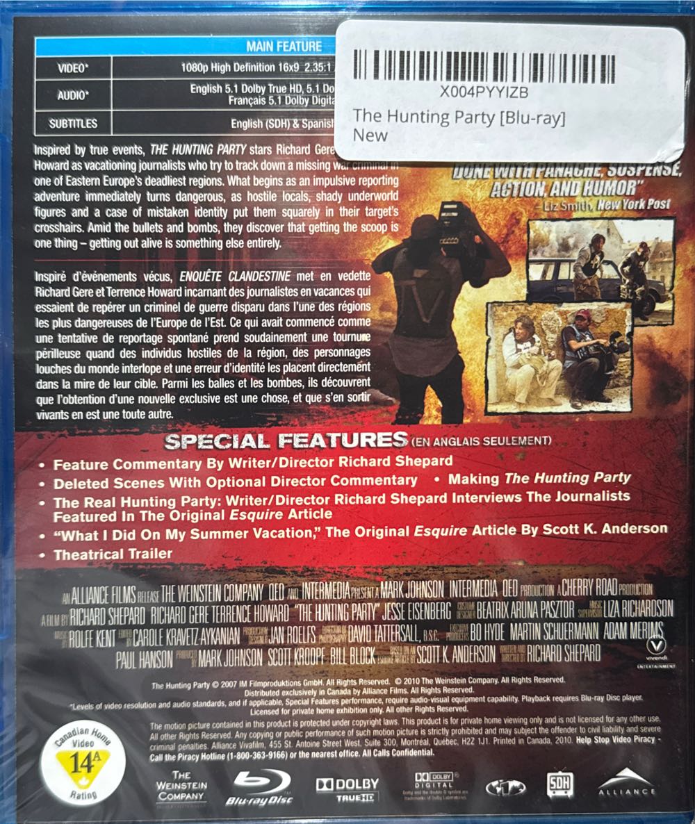 The Hunting Party Blu-ray movie collectible [Barcode 7509996001952] - Main Image 2