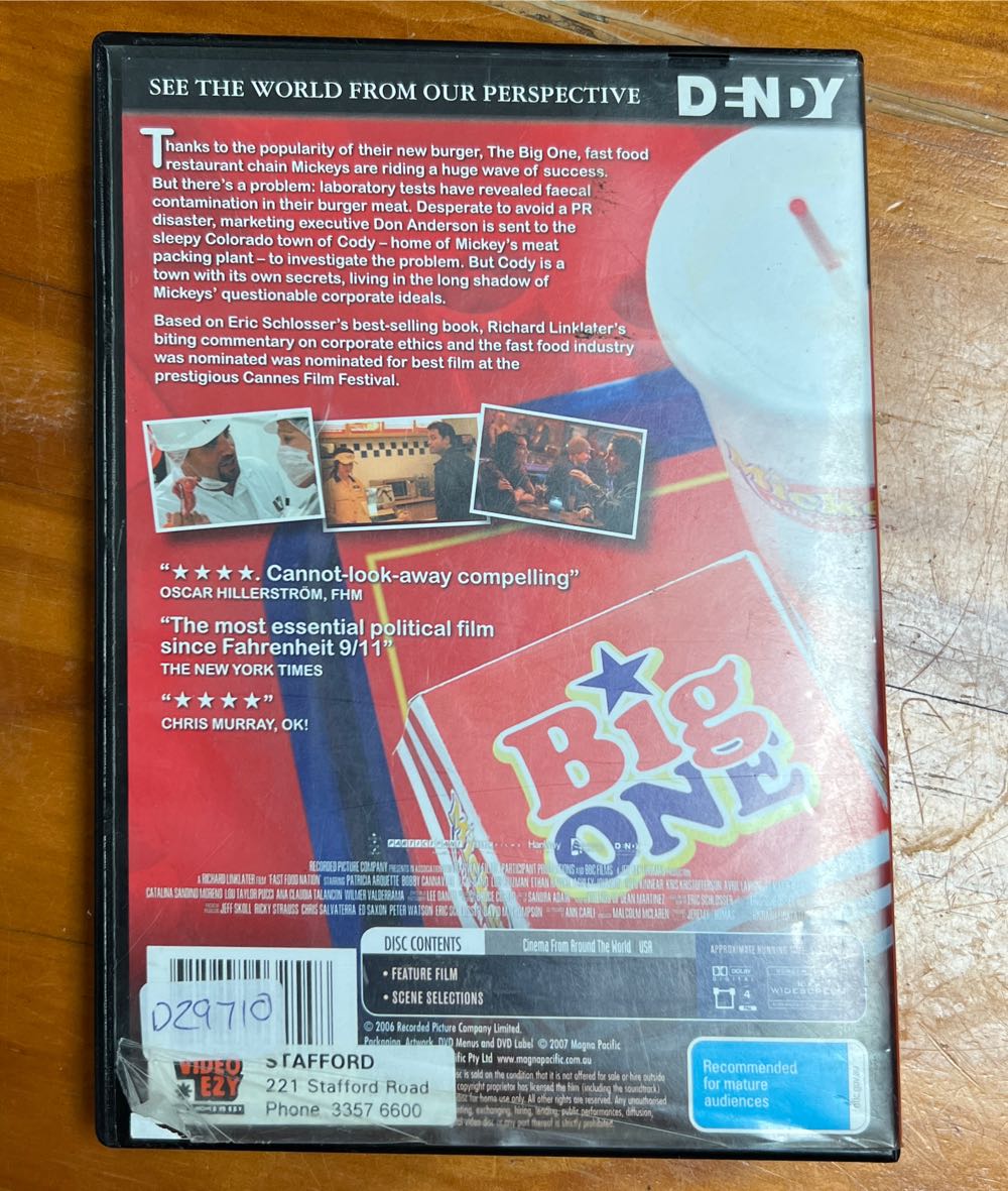 Fast Food Nation DVD movie collectible [Barcode 5706112385916] - Main Image 2