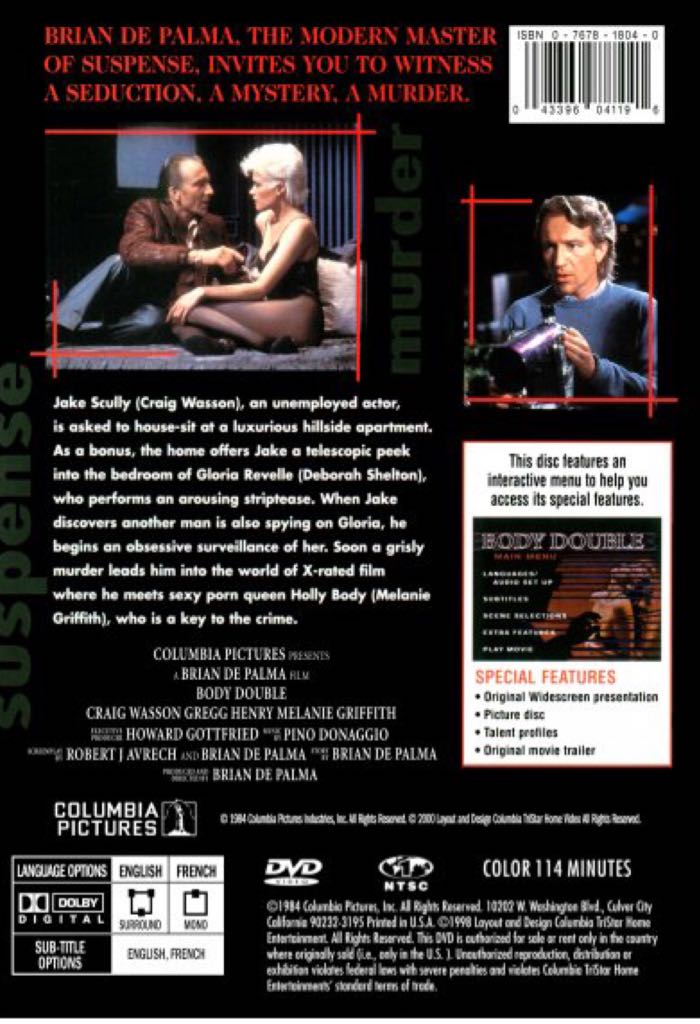 Body Double DVD movie collectible [Barcode 043396151611] - Main Image 2