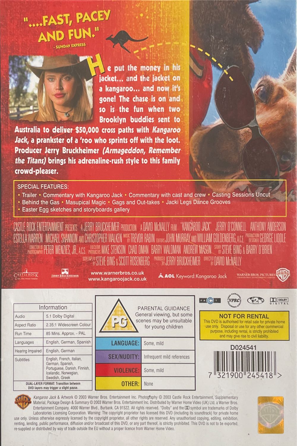 Kangaroo Jack DVD movie collectible [Barcode 7321900245418] - Main Image 2