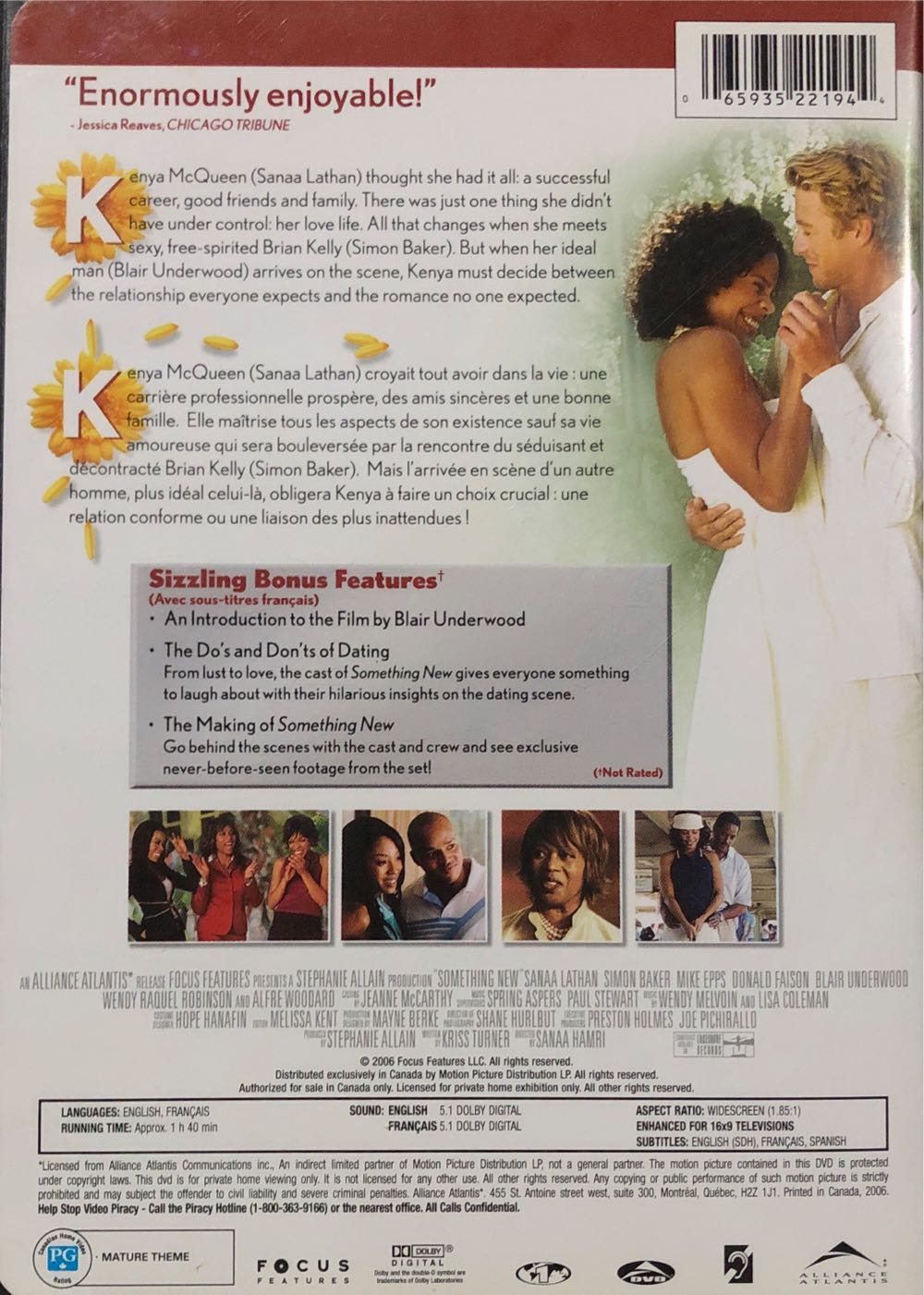 Something New DVD movie collectible [Barcode 065935221944] - Main Image 2