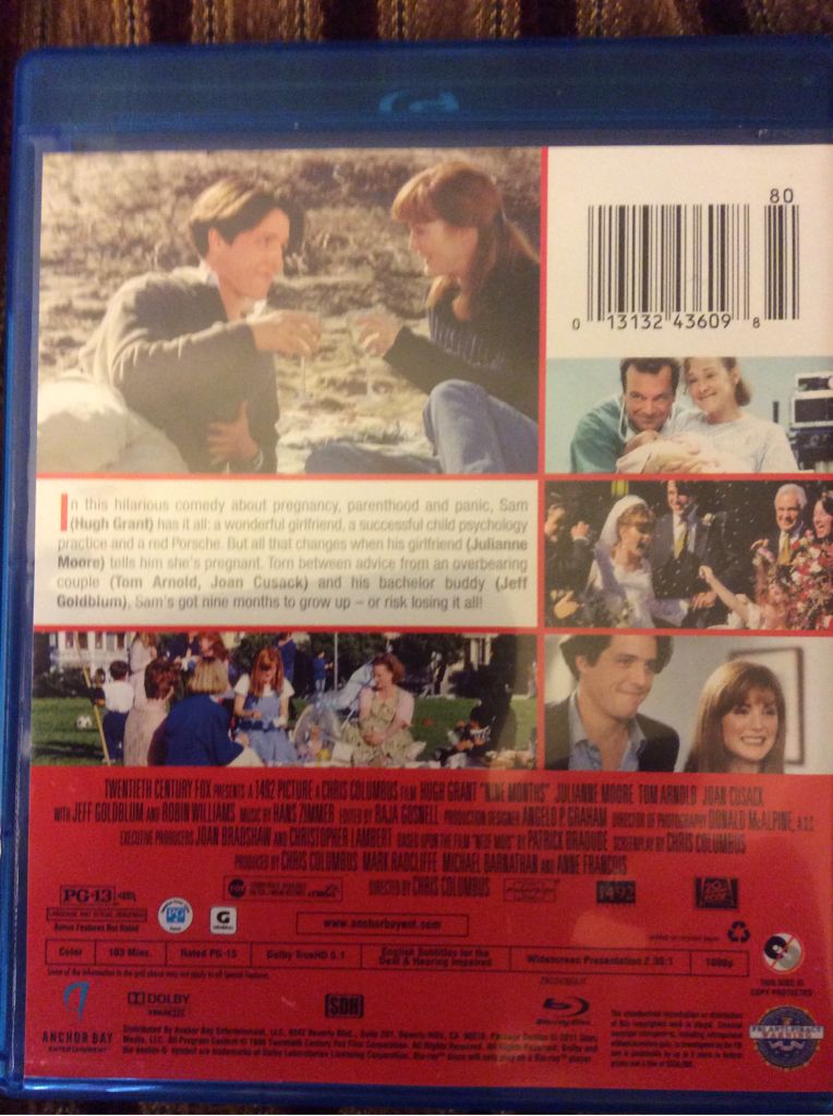 Nine Months Blu-ray movie collectible [Barcode 013132436098] - Main Image 2