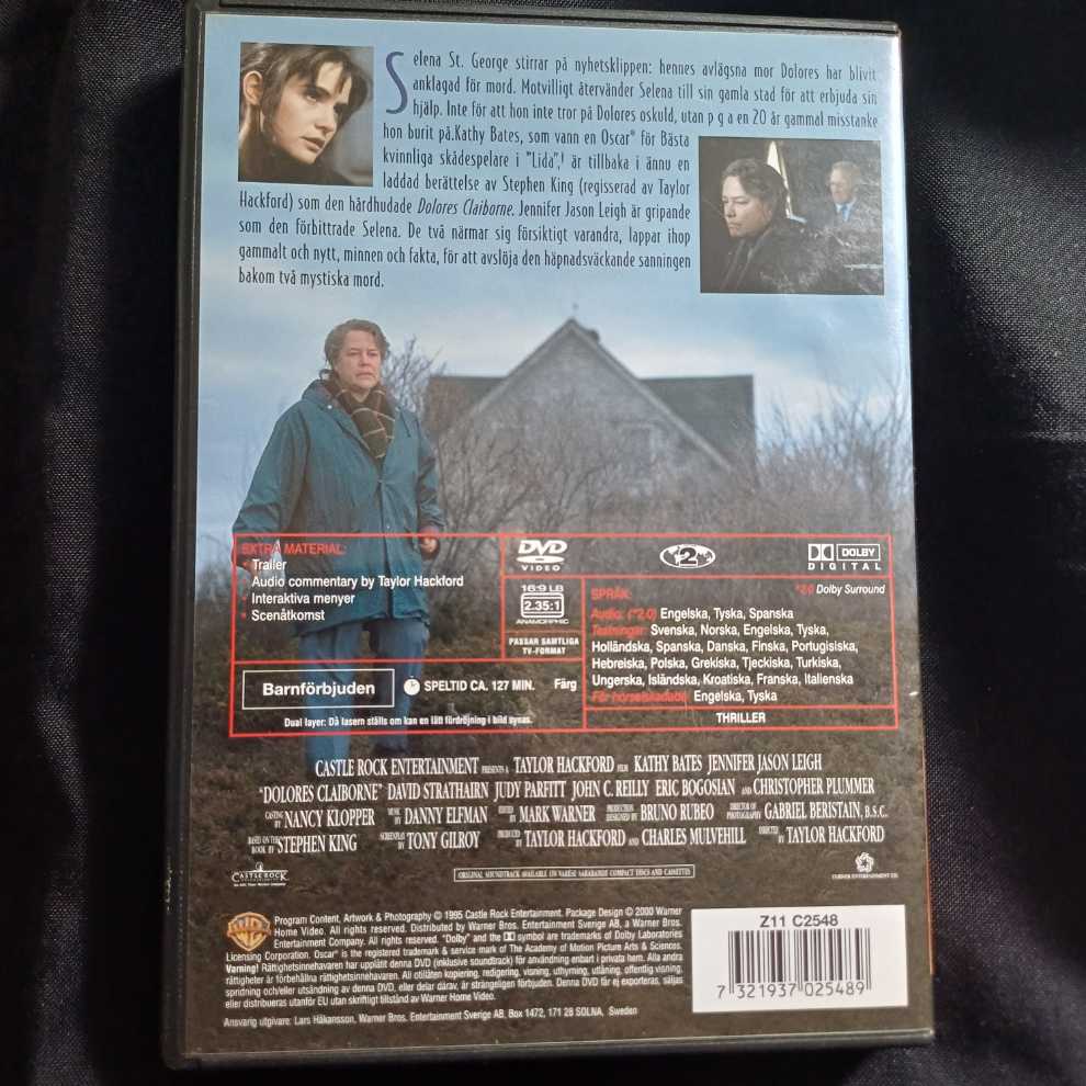 Dolores Claiborne DVD movie collectible [Barcode 7321937025489] - Main Image 2