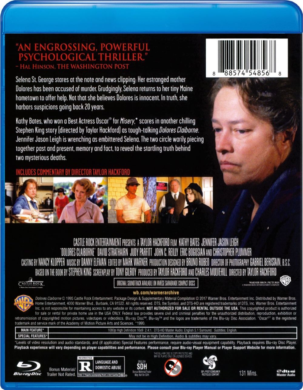 Dolores Claiborne Blu-ray movie collectible [Barcode 888574548568] - Main Image 2
